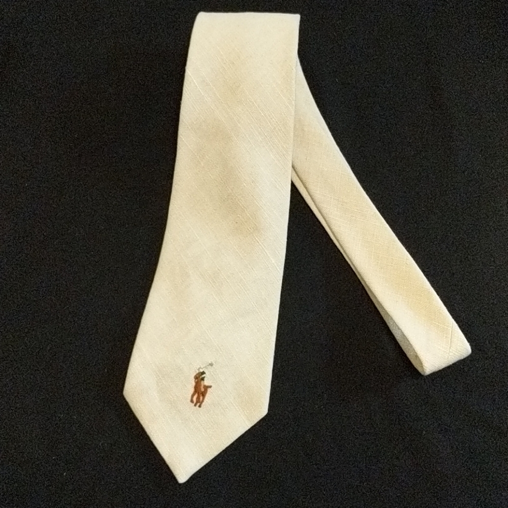 Vintage Men's Polo linen tie with original tag.